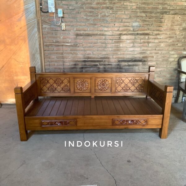 Bangku Minimalis Kayu Jati Solid Ukir Jepara